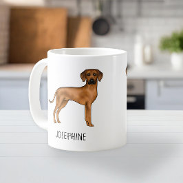 Rhodesian Ridgeback Cute Brown Lejon Hund med Namn Kaffemugg