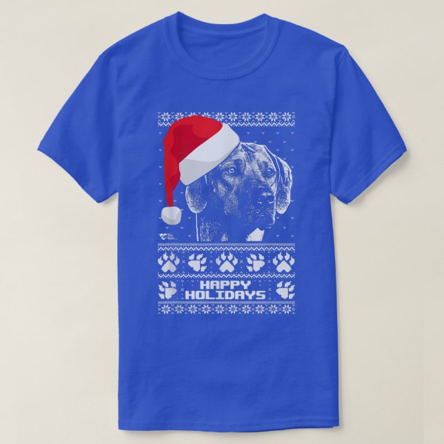 Rhodesian Ridgeback Cute Glad helg jul T Shirt (Design framsida)