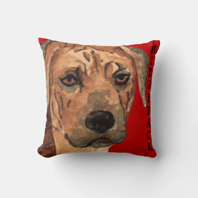 Rhodesian Ridgeback Färg Block Kudde (Framsida)