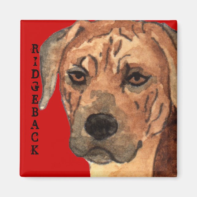 Rhodesian Ridgeback Färg Block Magnet (Framsidan)