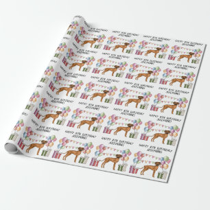 Rhodesian Ridgeback Färgglatt Pastell Glad Födelse Presentpapper