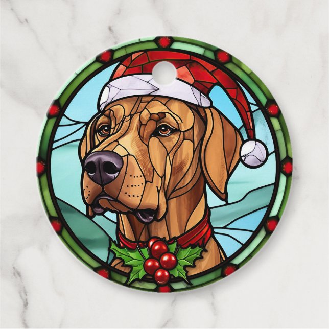 Rhodesian Ridgeback - fastlagad glasjul Gåvor Etiketter (Framsida)