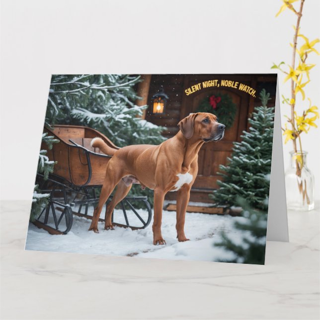 Rhodesian Ridgeback Festive Helgdag jul Kort (Gul blomma)