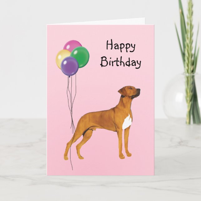 Rhodesian Ridgeback, födelsedagballonger Kort (Framsida)