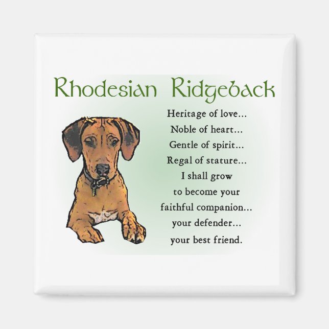 Rhodesian Ridgeback-gåvor Magnet (Framsidan)