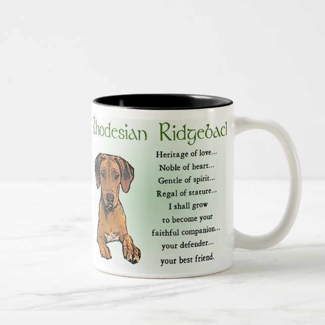 Rhodesian Ridgeback-gåvor Två-Tonad Mugg (Höger)