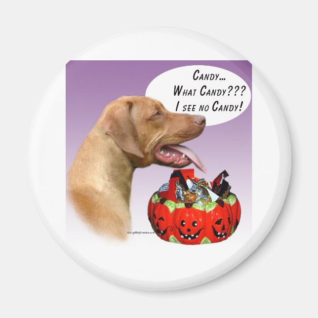 Rhodesian Ridgeback Halloween Candy Magnet (Framsidan)