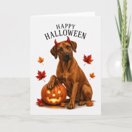Rhodesian Ridgeback Halloween Djävulshund Kort