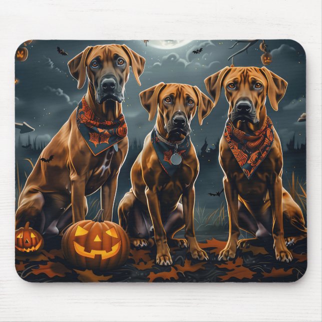 Rhodesian Ridgeback Halloween Spooky Musmatta (Framsidan)