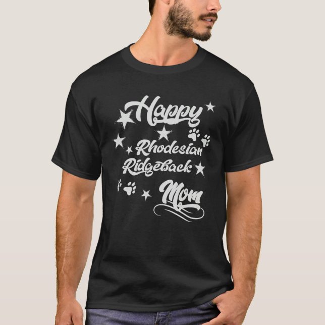Rhodesian Ridgeback Happy Mama Rhodesian Ridgeback T Shirt (Framsida)