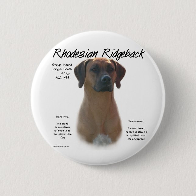 Rhodesian Ridgeback-historikdesign Knapp (Framsida)