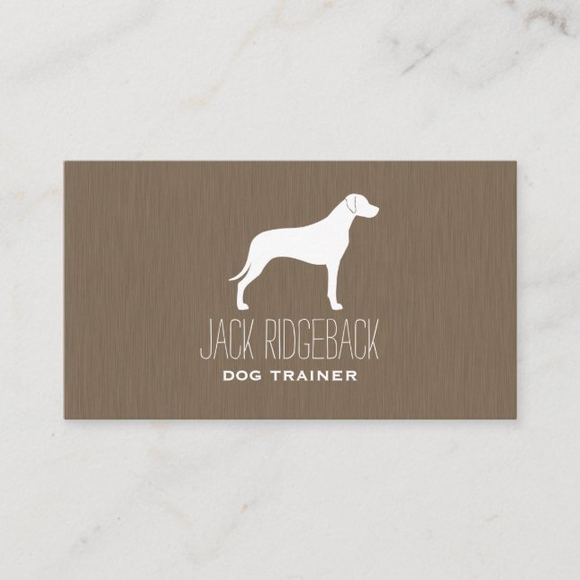 Rhodesian Ridgeback Hund aveln Silhouette Visitkort (Framsida)