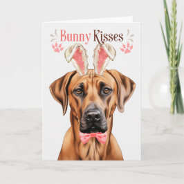 Rhodesian Ridgeback Hund Bunny Öron för Påsk Helgkort