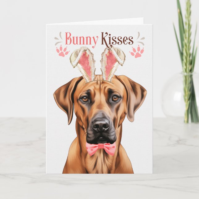 Rhodesian Ridgeback Hund Bunny Öron för Påsk Helgkort (Framsida)
