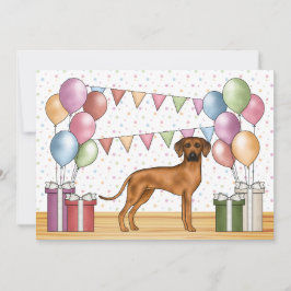 Rhodesian Ridgeback Hund Colorful Pastel Birthday Inbjudningar