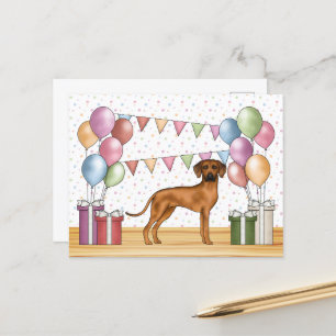Rhodesian Ridgeback Hund Färgglad Pastell Födelsed Vykort