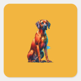 Rhodesian Ridgeback Hund Fyrkantigt Klistermärke