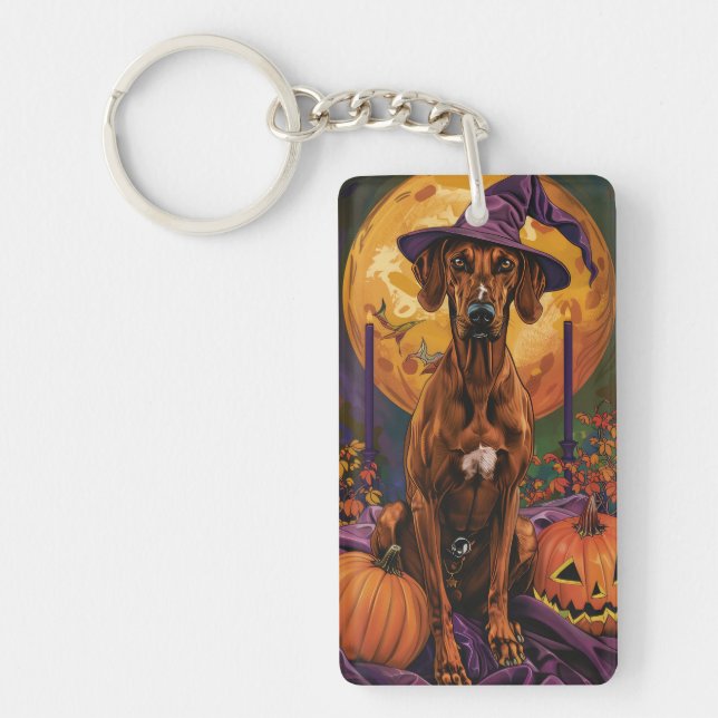 Rhodesian Ridgeback Hund Halloween Häxa Pumpa (Framsidan)