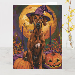 Rhodesian Ridgeback Hund Halloween Häxa Pumpa Kort