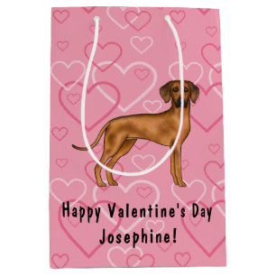 Rhodesian Ridgeback Hund Heart Mönster Rosa