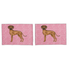 Rhodesian Ridgeback Hund Heart Mönster Rosa