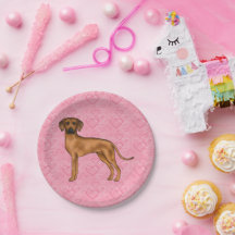 Rhodesian Ridgeback Hund Heart Mönster Rosa