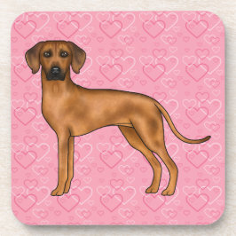 Rhodesian Ridgeback Hund Heart Mönster Rosa Underlägg