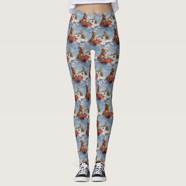 Rhodesian Ridgeback Hund i Släd Jul Leggings (Framsida)
