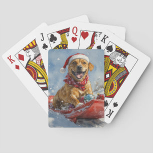 Rhodesian Ridgeback Hund i Slädj Jul Casinokort