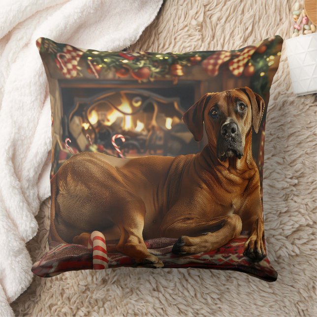 Rhodesian Ridgeback-Hund Jul Festive Kudde (Filt)