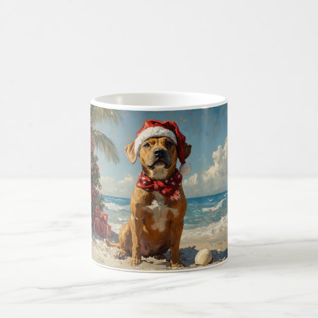 Rhodesian Ridgeback Hund Jul Vintage Strand Kaffemugg (Center)