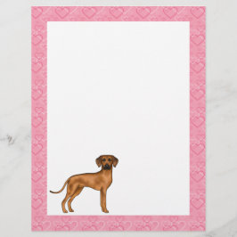 Rhodesian Ridgeback Hund Kärlek Hjärtmönster Rosa Brevhuvud