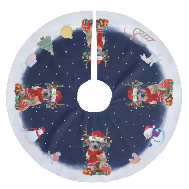 Rhodesian Ridgeback-Hund Låt det snöa Julgransmatta Borstad Polyester (Framsidan)