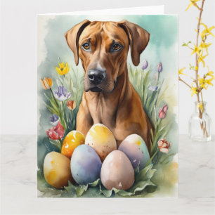 Rhodesian Ridgeback Hund med påskägg Semester Kort