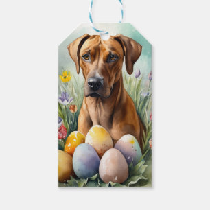 Rhodesian Ridgeback Hund med påskägg Semester Presentetikett