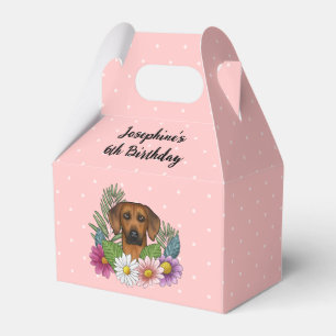 Rhodesian Ridgeback Hund Och Blommor Födelsedagsfi Presentaskar