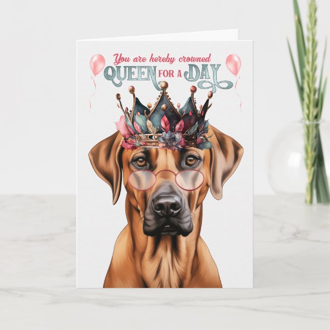 Rhodesian Ridgeback Hund Queen for a Day Birthday Kort (Framsida)