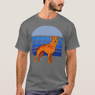 Rhodesian Ridgeback Hund Retro Blå 1 T Shirt