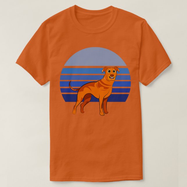 Rhodesian Ridgeback Hund Retro Blue 1 T Shirt (Design framsida)