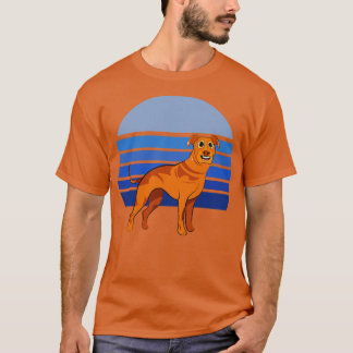 Rhodesian Ridgeback Hund Retro Blue 1 T Shirt