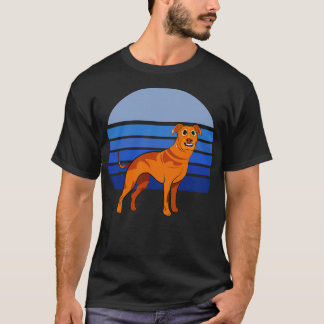 Rhodesian Ridgeback Hund Retro Blue 2 T Shirt