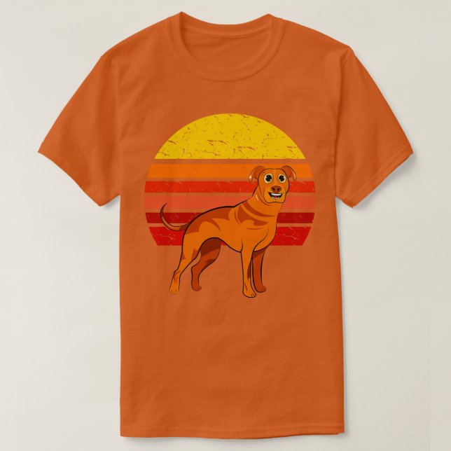 Rhodesian Ridgeback Hund Retro T Shirt (Design framsida)