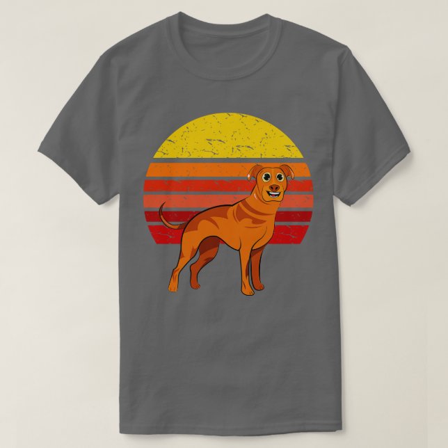 Rhodesian Ridgeback Hund Retro T Shirt (Design framsida)
