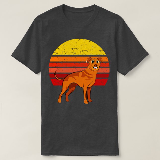 Rhodesian Ridgeback Hund Retro T Shirt (Design framsida)