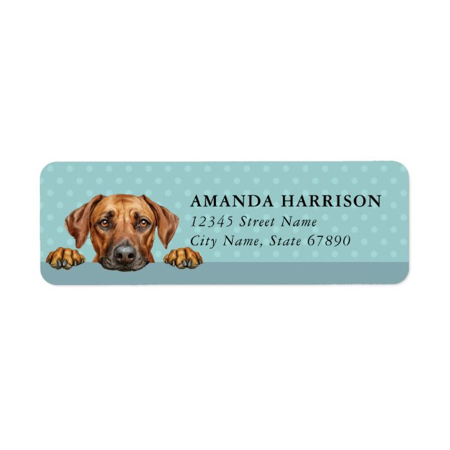 Rhodesian Ridgeback Hund Returadressetiketter Returadress Etikett (Framsidan)