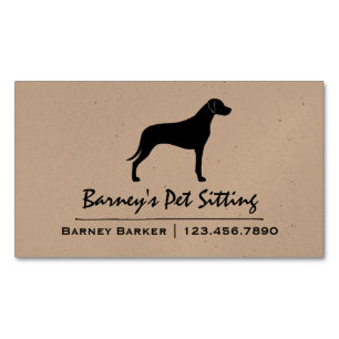 Rhodesian Ridgeback Hund Silhouette Magnetiska Visitkort