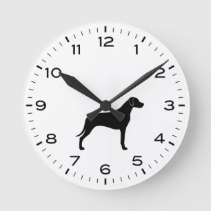 Rhodesian Ridgeback Hund Silhouette Rund Klocka