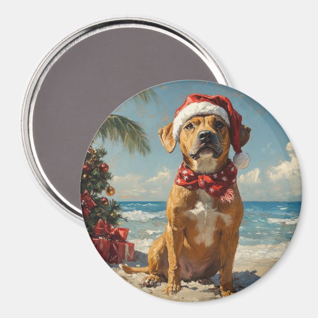 Rhodesian Ridgeback Hund Vintage Beach Magnet (Front/Back)