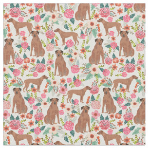 Rhodesian ridgeback hund vintage blommigt tyg