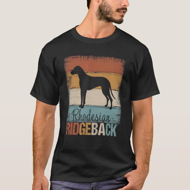 Rhodesian Ridgeback Hundägare Retro Vintage Ridge T Shirt (Framsida)
